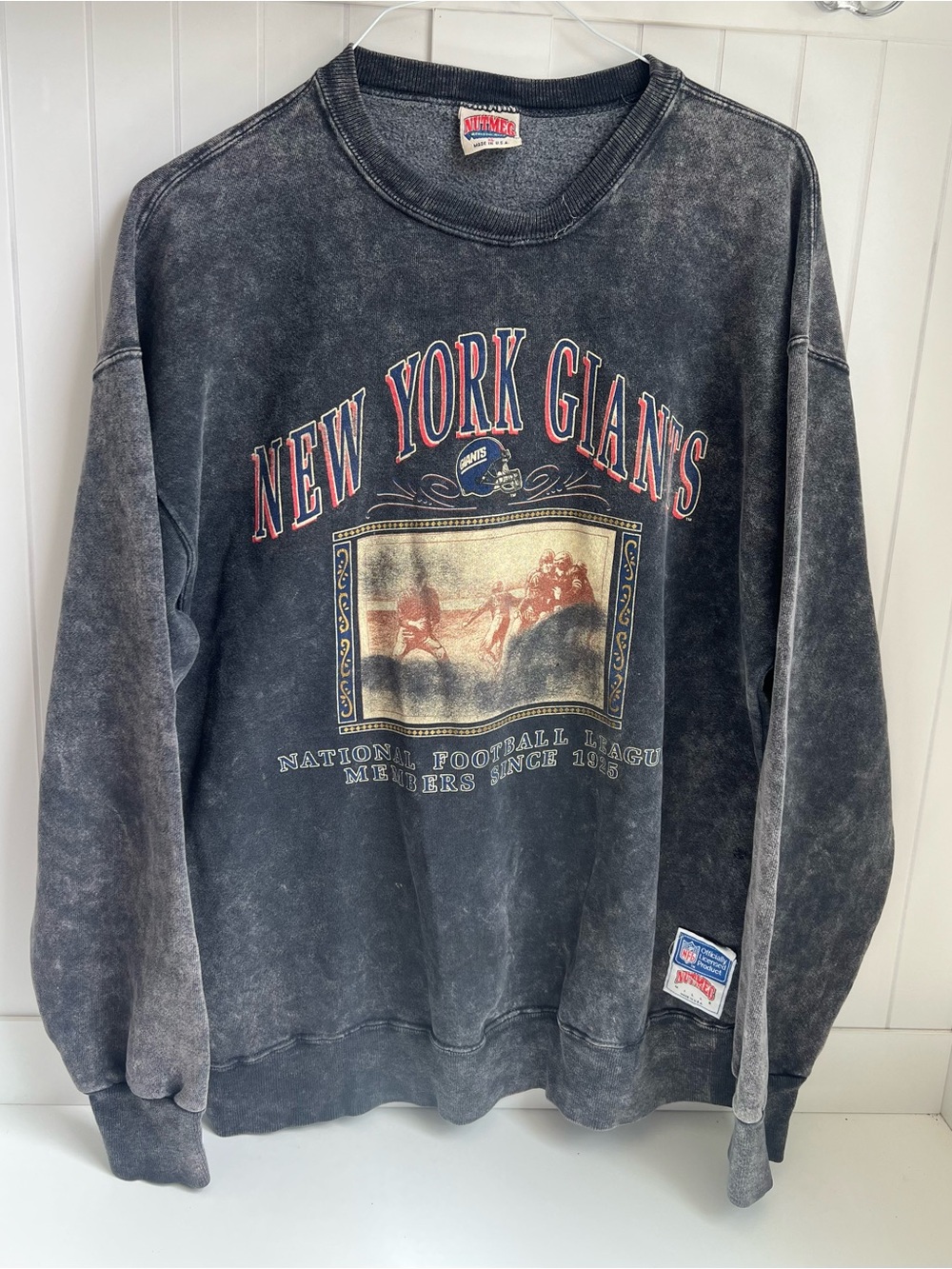 Vintage-Style New York Giants Black Graphic Crewneck Sweatshirt